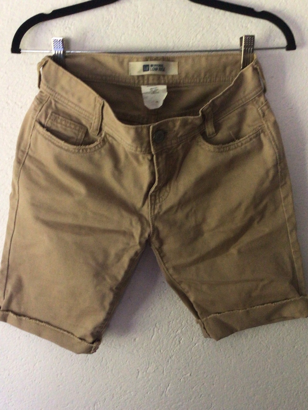 GAP Tan Rolled-Cuff Twill Bermuda Shorts